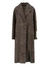 Golden Goose Cocoon Coat In Faded Leopard Jacquard Wool In Brown