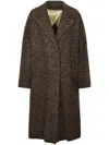 Golden Goose Cocoon Coat In Faded Leopard Jacquard Wool In Brown