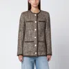 Golden Goose Coffee-colored Wool Tweed Jacket In Multi