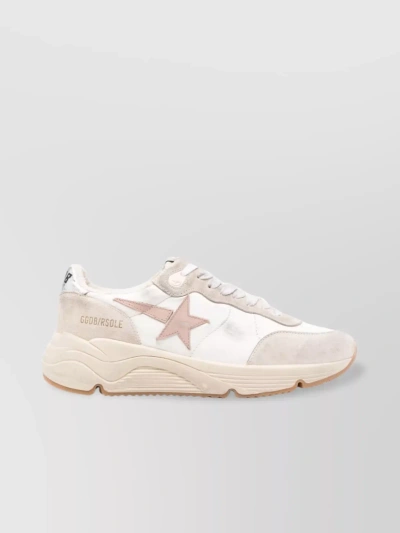 Golden Goose Collar Padded Sneakers With Suede Accents In White