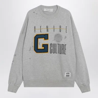 Golden Goose Grey Sweatshirt With College Logo Graphic In Gray