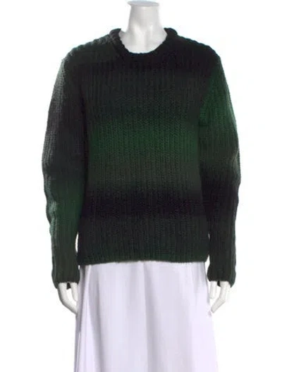 Pre-owned Golden Goose Colorblock Pattern Crew Neck Sweater In Green