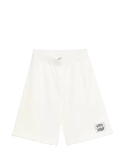 Golden Goose Kids' Compass Logo Patch Shorts In White