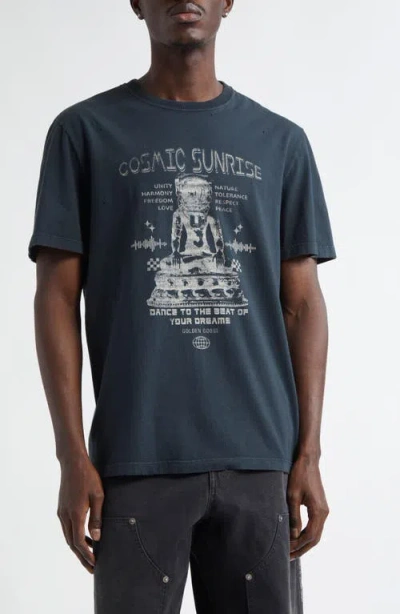 Golden Goose Cosmic Sunrise Cotton Graphic T-shirt In Blue