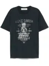Golden Goose Grey T-shirt With Graphic Print On The Front And Details With Tears In Cotton Man In Blue