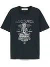 Golden Goose Grey T-shirt With Graphic Print On The Front And Details With Tears In Cotton Man In Black