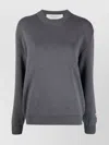 Golden Goose Cotton Blend Crewneck Sweater With Ribbed Detailing In Gray