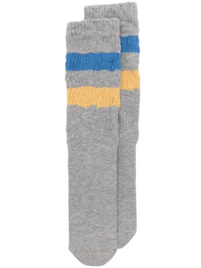 Golden Goose Two-tone Stripe Detail Socks In Gray