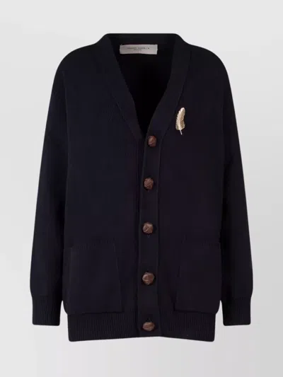 Golden Goose Cotton Cardigan Featuring Brooch Detail