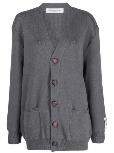 Golden Goose Cotton Cardigan In Gray