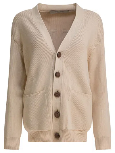 Golden Goose Cotton Cardigan Knitwear Beige In Multi