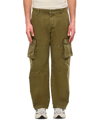 Golden Goose Cotton Cargo Trousers In Green