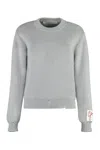 Golden Goose Golden Ws Regular Knit Crew Neck Distressed Cotto In Grey