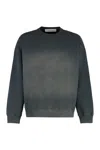 Golden Goose Crew Neck Sweatshirt With A Distressed Effect In Blue