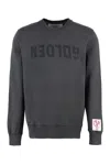 Golden Goose Golden M S Regular Sweatshirt Distressed Cotton Jersey With Logo Clothing In Gray