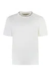 Golden Goose White Crewneck T-shirt With Rhinestone Embellishments On The Collar And Logo Detail On The Rear In C