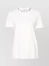 Golden Goose White Crewneck T-shirt With Rhinestone Embellishments On The Collar And Logo Detail On The Rear