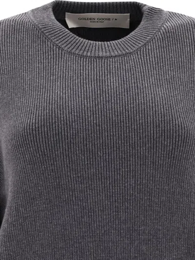 Golden Goose Cotton Crewneck Sweater In Grey