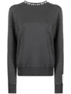 Golden Goose Athena Crystal Embellished Distressed Cotton Sweatshirt In Gray