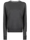 Golden Goose Athena Crystal Embellished Distressed Cotton Sweatshirt In Gray