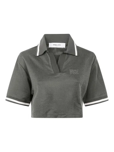 GOLDEN GOOSE GOLDEN GOOSE COTTON CROPPED POLO SHIRT