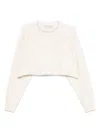 Golden Goose "journey W`s" Cropped Crew Neck Sweatshirt Overprinted Cotton Fleece Vintage Treatment In White