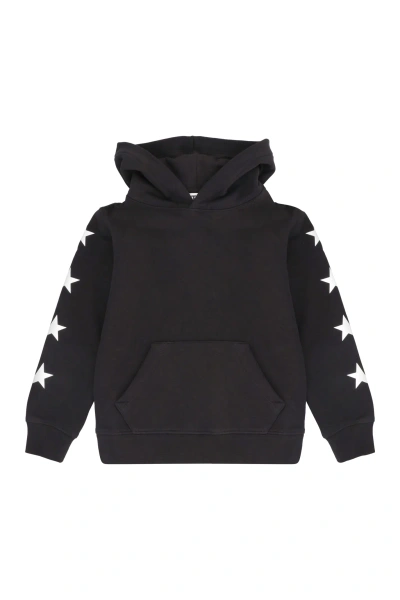 Golden Goose Kids' Cotton Hoodie In Black White