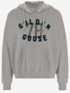Golden Goose Vintage-inspired Unisex Hoodie With Ribbed Sides In Grey
