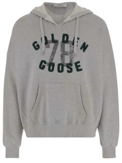 GOLDEN GOOSE COTTON HOODIE WITH PROMINENT LOGO