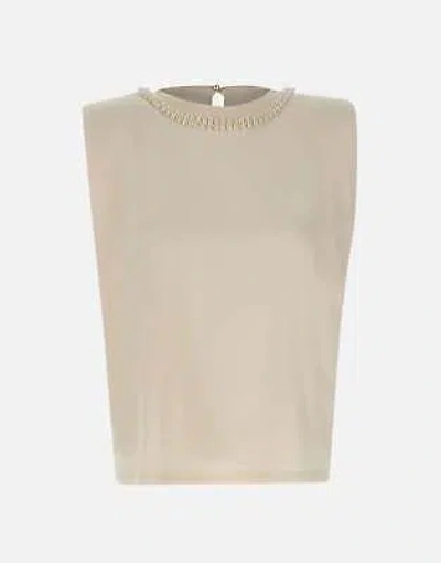 Pre-owned Golden Goose Cotton Isabel Sleeveless Top With Pearl Detail 100% Original In White