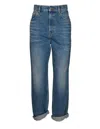 Golden Goose Relaxed Wide-leg Denim Jeans In Medium Stone Wash In Blue