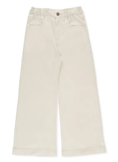 Golden Goose Kids' Cotton Jeans In Ivory