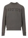 Golden Goose Golden M S Regular Sweatshirt Distressed Cotton Jersey With Logo Clothing In Gray