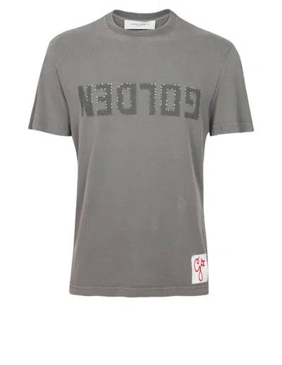 Golden Goose Logo-print Short-sleeve T-shirt In Grey