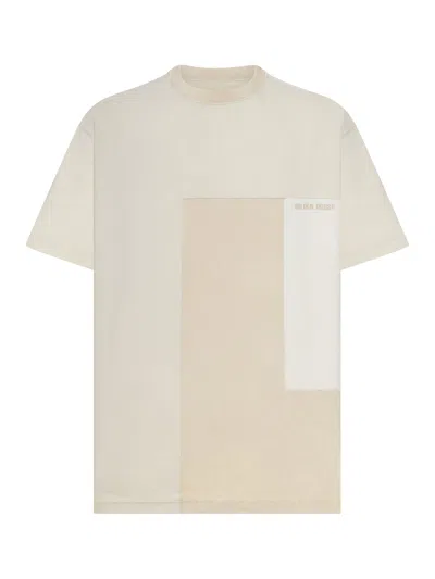 Golden Goose Deluxe Brand Men Cotton Jersey T-shirt With Patchwork Effect In Neutral