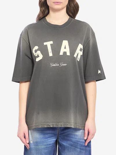 Golden Goose Cotton Jersey Tshirt In Black