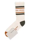 Golden Goose Striped Ribbed Hosiery With Destroyed Trims In Neutral