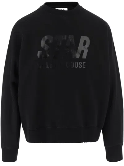 Golden Goose Cotton Star Sweatshirt In Black