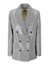 Golden Goose Journey Sequined Houndstooth Boyfriend Jacket In Black