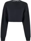Golden Goose Women's Cropped Sweatshirt With Crystals In Black