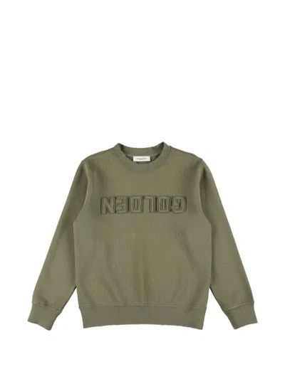 Golden Goose Kids Reversed Logo Sweatshirt In Green