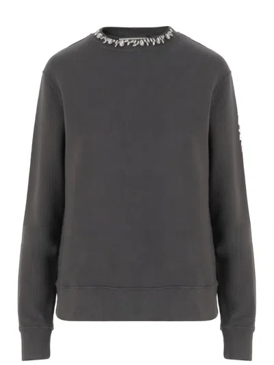 GOLDEN GOOSE GOLDEN GOOSE COTTON SWEATSHIRT WITH APPLIED CRYSTALS