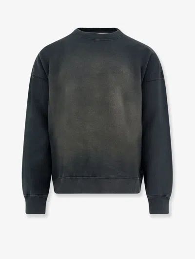 Golden Goose Cotton Sweatshirt With Distressed Effect In Gray