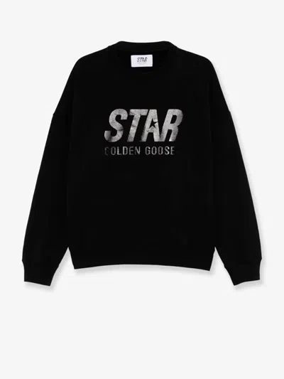 Golden Goose Cotton Sweatshirt With Print In Black