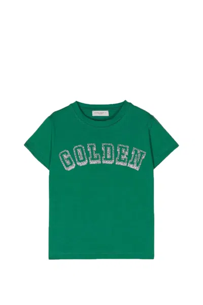 Golden Goose Kids' Cotton T-shirt In Green