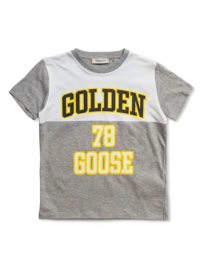 Golden Goose Kids' Cotton T-shirt In Gray