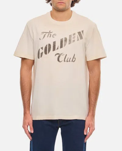 Golden Goose Cotton T-shirt Team Print In White