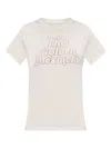 Golden Goose Viscose Blend T-shirt With Ribbed Crew Neck And Front Print In Gold