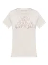 Golden Goose Viscose Blend T-shirt With Ribbed Crew Neck And Front Print In White