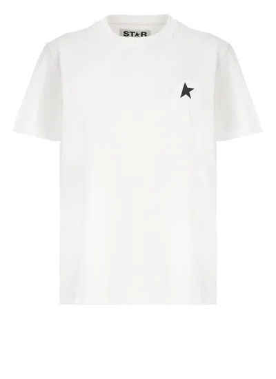 Golden Goose Iconic Star Logo Short Sleeve T-shirt In White